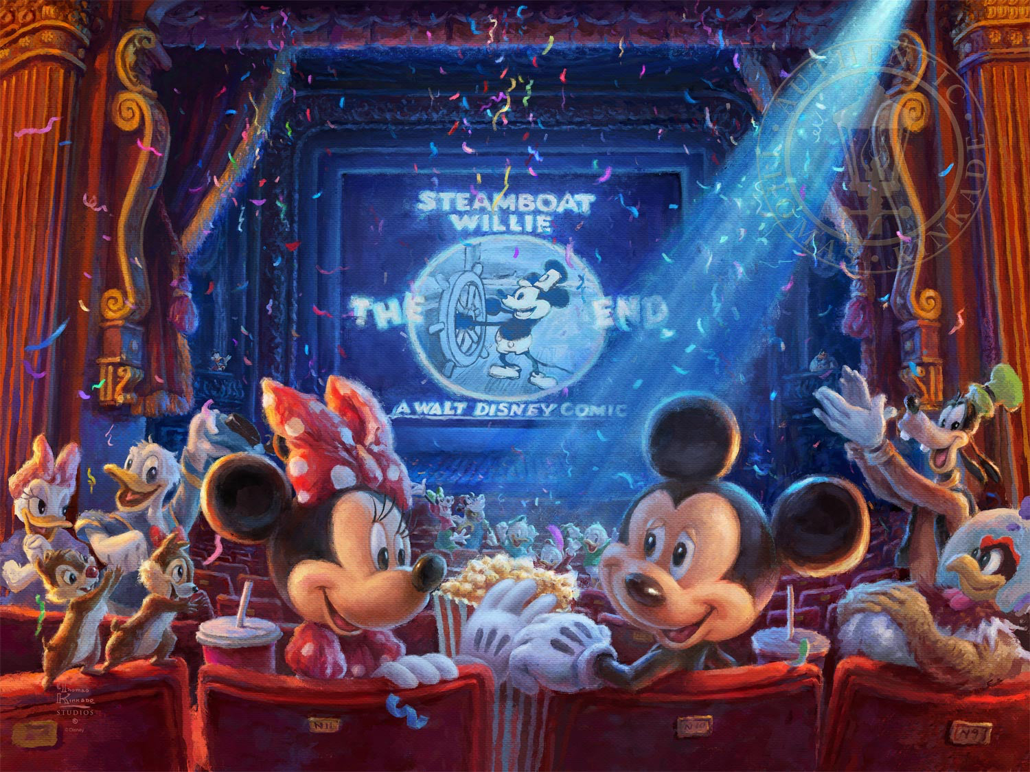 Thomas Kinkade Studios 90 Years of Mickey Limited Edition Canvas Giclee