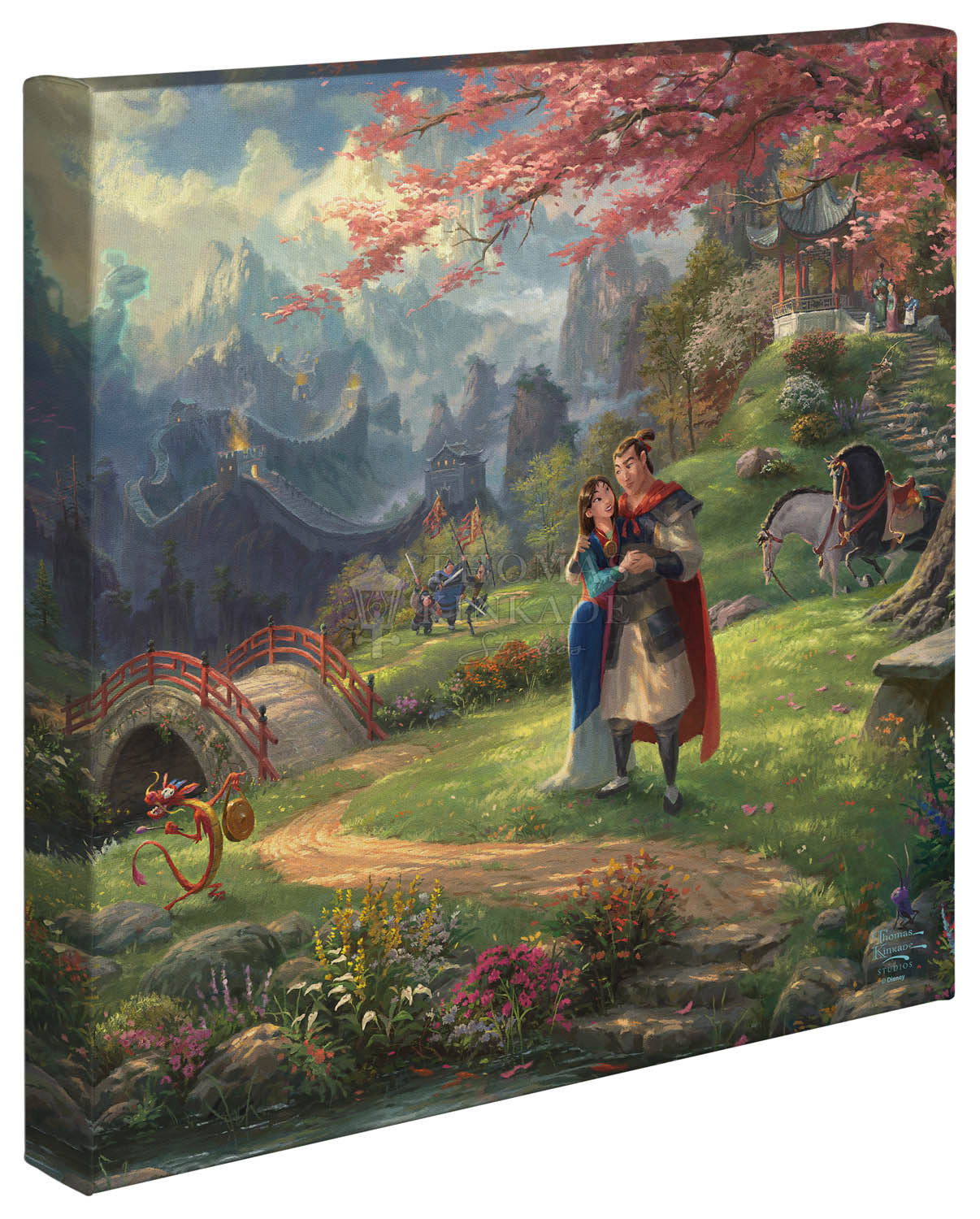 Thomas Kinkade Disney Dreams "Mulan Blossoms of Love" Canvas Giclee