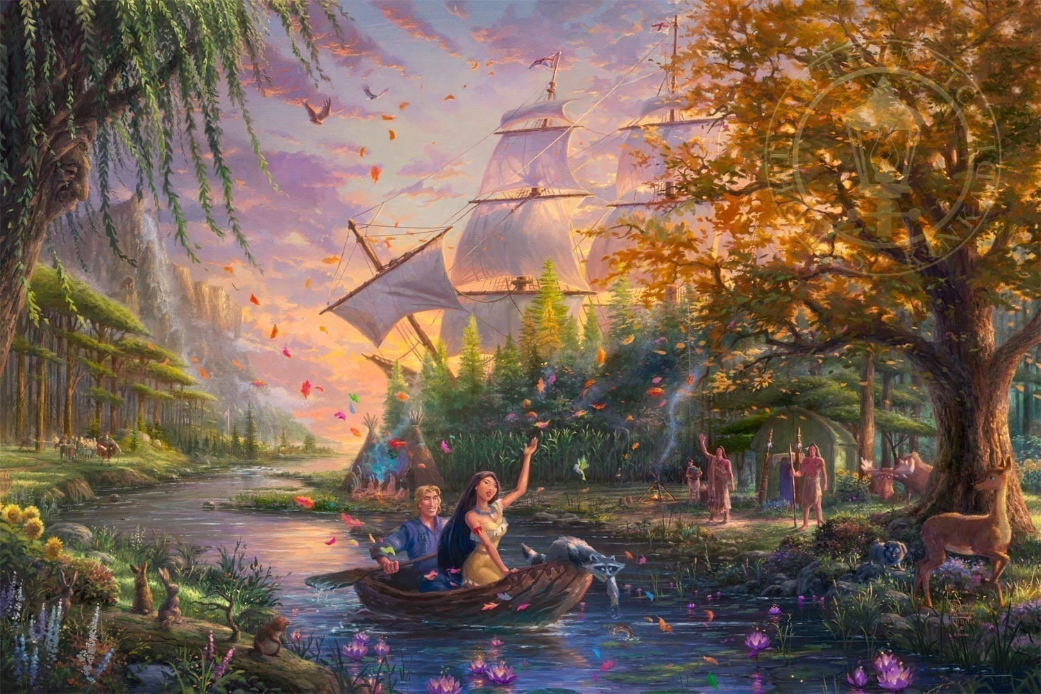 Thomas Kinkade Studios Pocahontas Limited and Open Edition Canvas