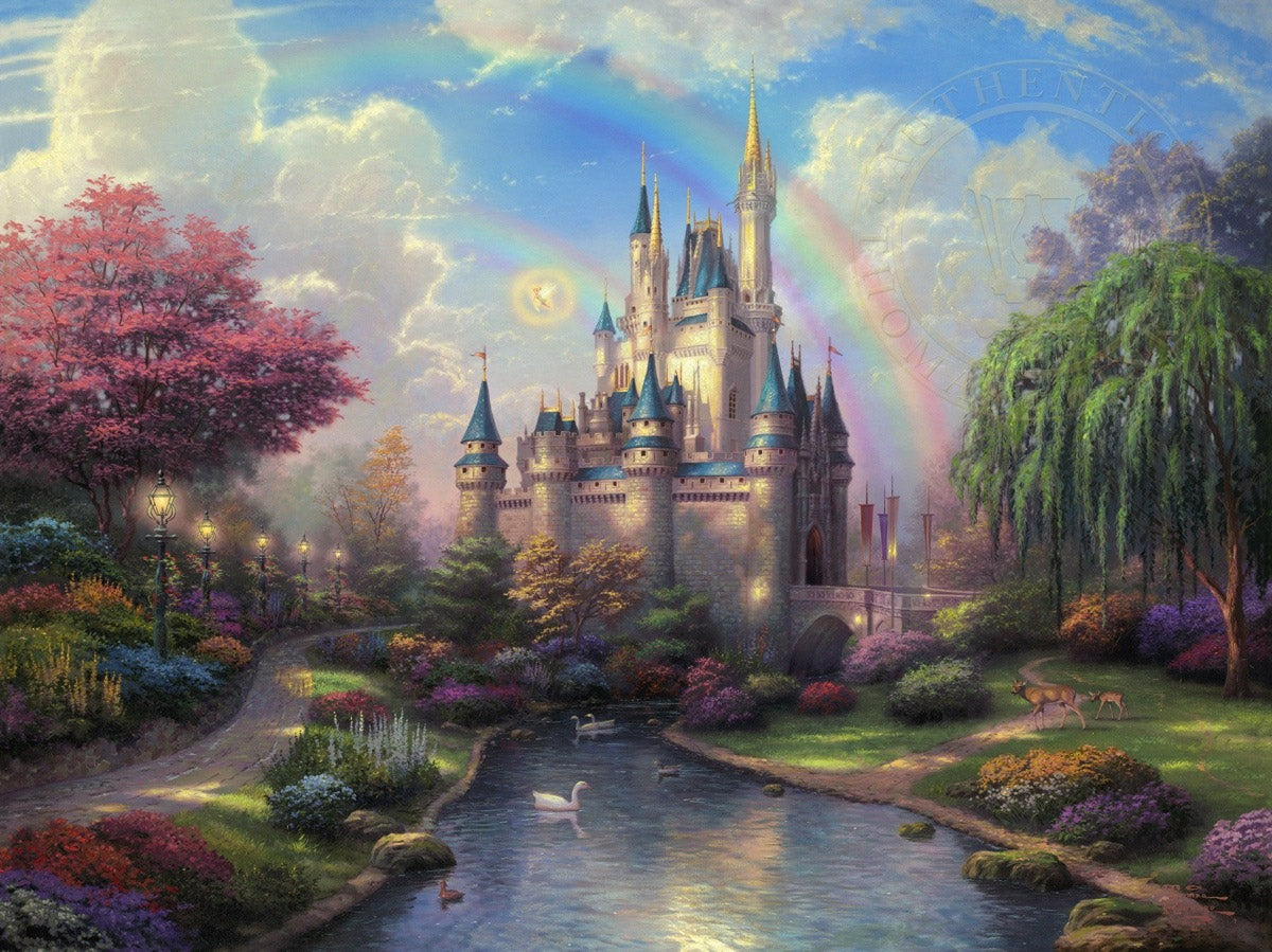 Thomas Kinkade Disney Dreams "A New Day at the Cinderella Castle" Limited and Open Canvas Giclee