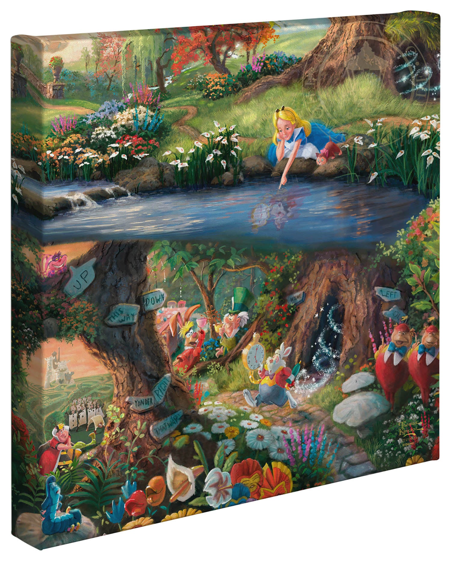 Thomas Kinkade Studios Disney "Alice in Wonderland" Limited and Open Canvas Giclee