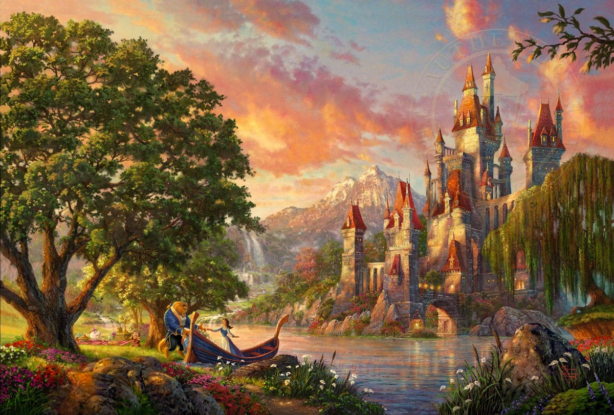 Thomas Kinkade Disney Dreams "Beauty and the Beast II" Limited and Open Canvas Giclee