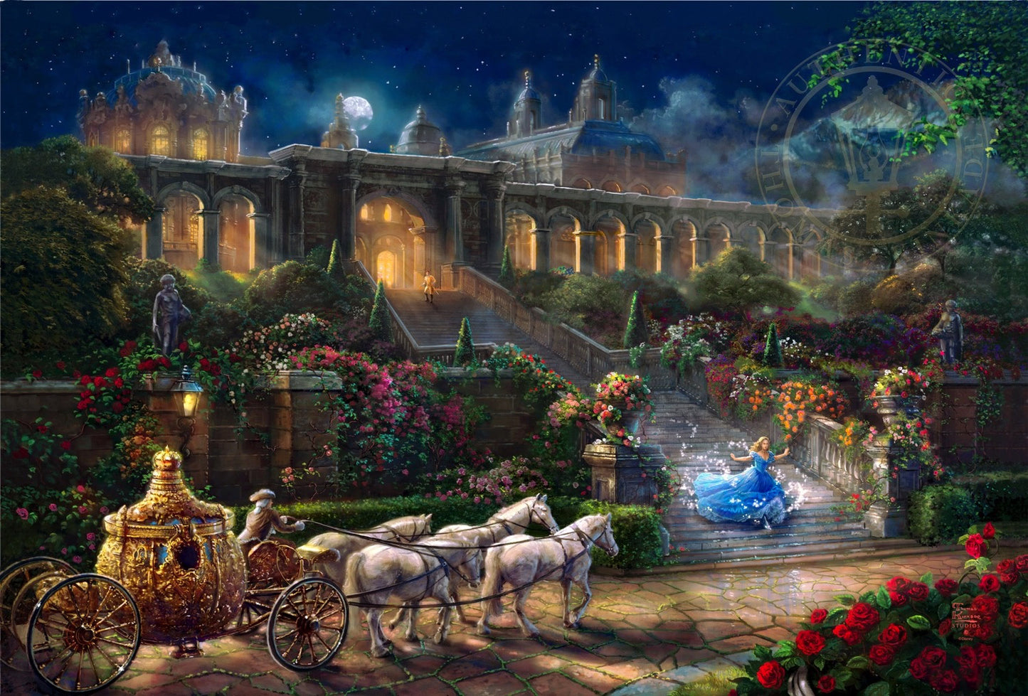 Thomas Kinkade Disney Dreams "Clock Strikes at Midnight" Limited and Open Canvas Giclee