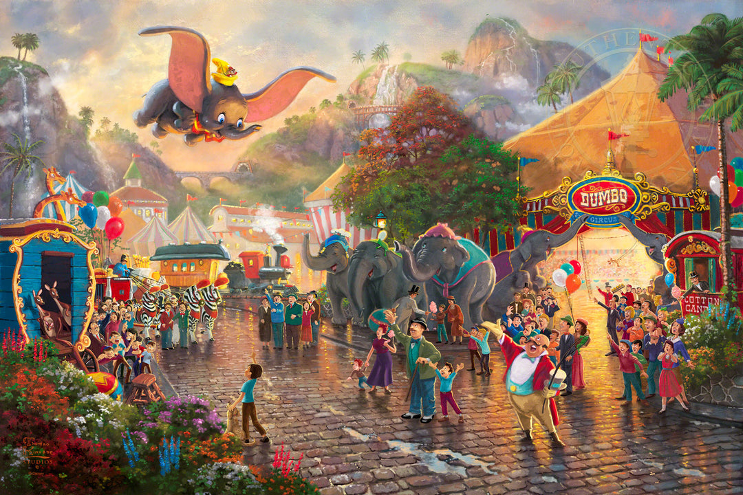 Thomas Kinkade Studios Disney Dumbo Limited Edition Canvas Giclee