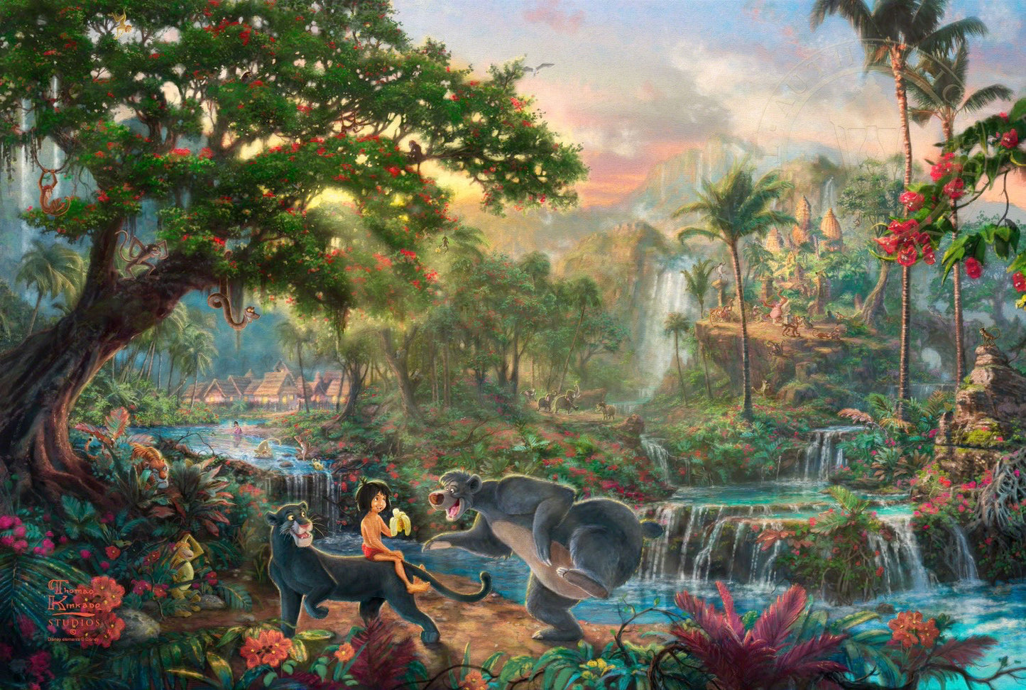 Thomas Kinkade Disney Dreams "Jungle Book" Limited and Open Canvas Giclee
