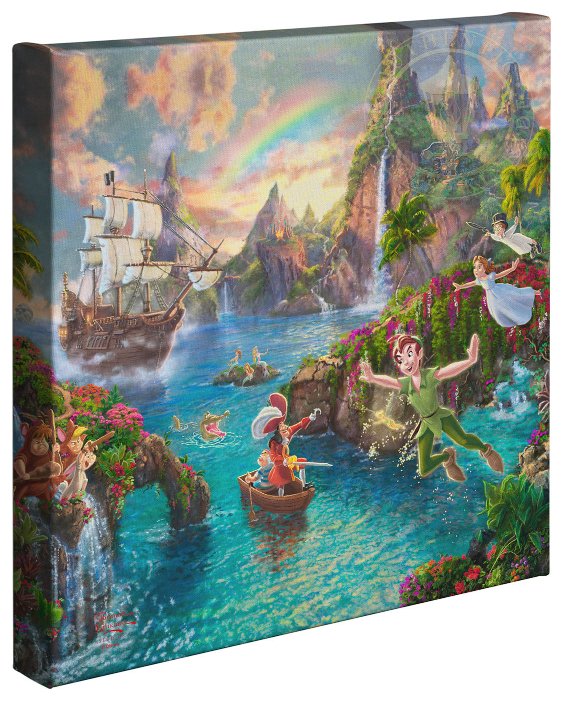 Thomas Kinkade Studios "Disney Peter Pan's Neverland" Limited and Open Canvas Giclee