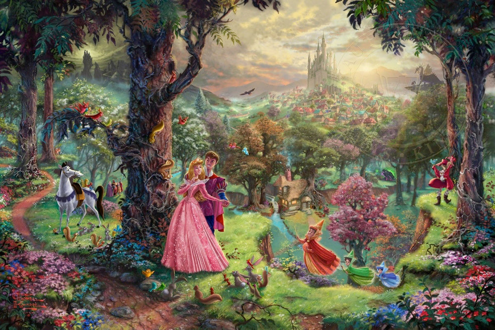 Thomas Kinkade Disney Dreams Disney Sleeping Beauty Limited and Open Canvas Giclee