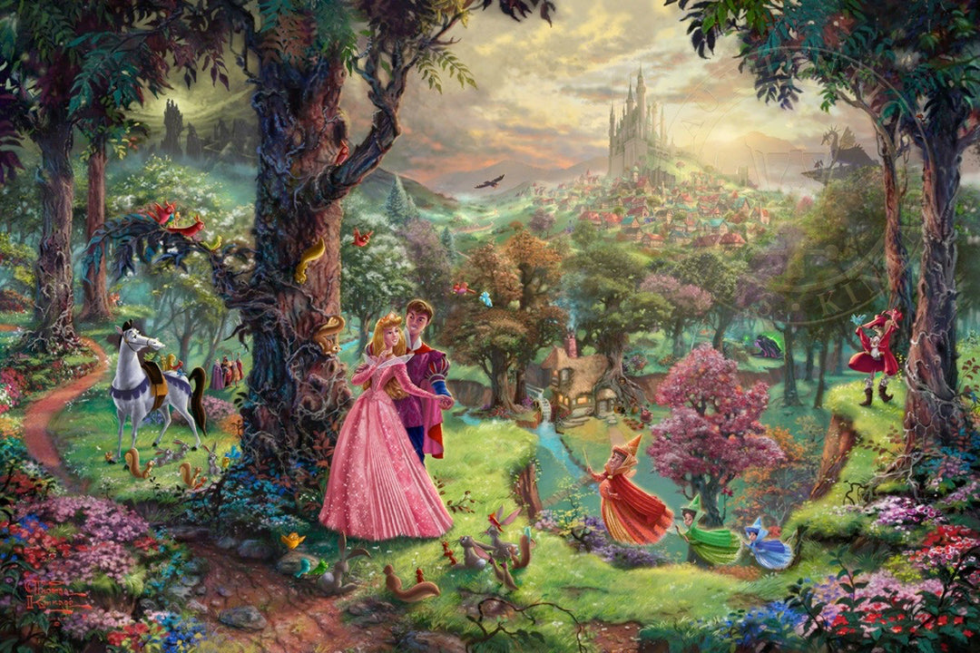 Thomas Kinkade Disney Dreams Disney Sleeping Beauty Limited and Open Canvas Giclee
