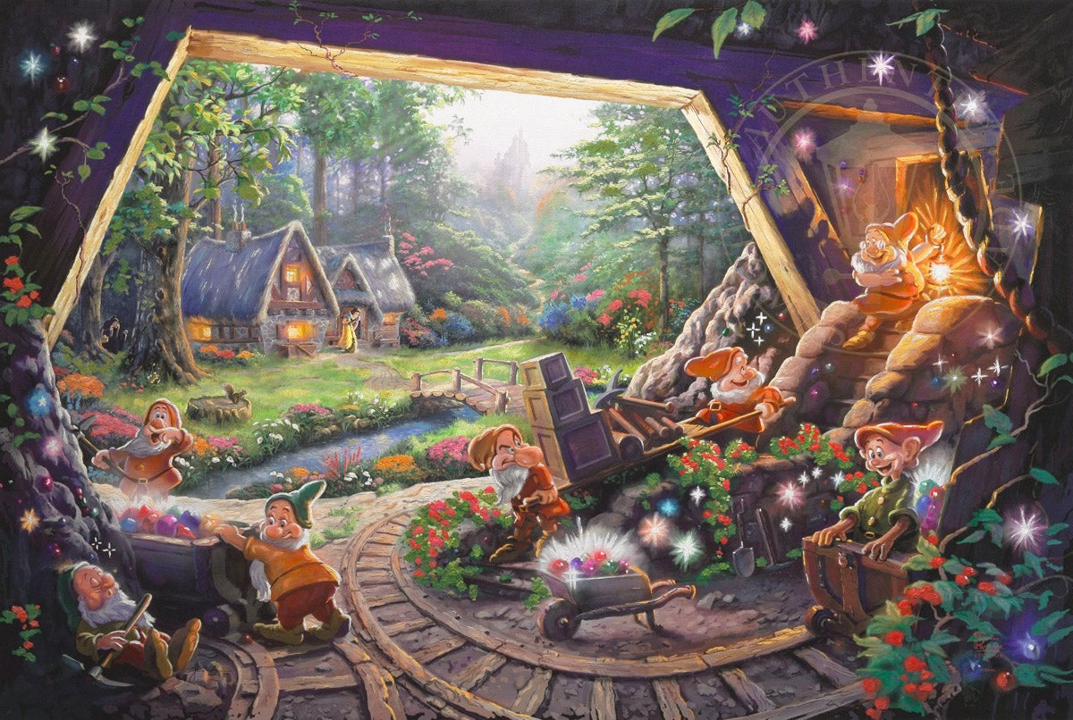 Thomas Kinkade Disney Dreams Disney "Snow White and the Seven Dwarfs" Limited and Open Canvas Giclee
