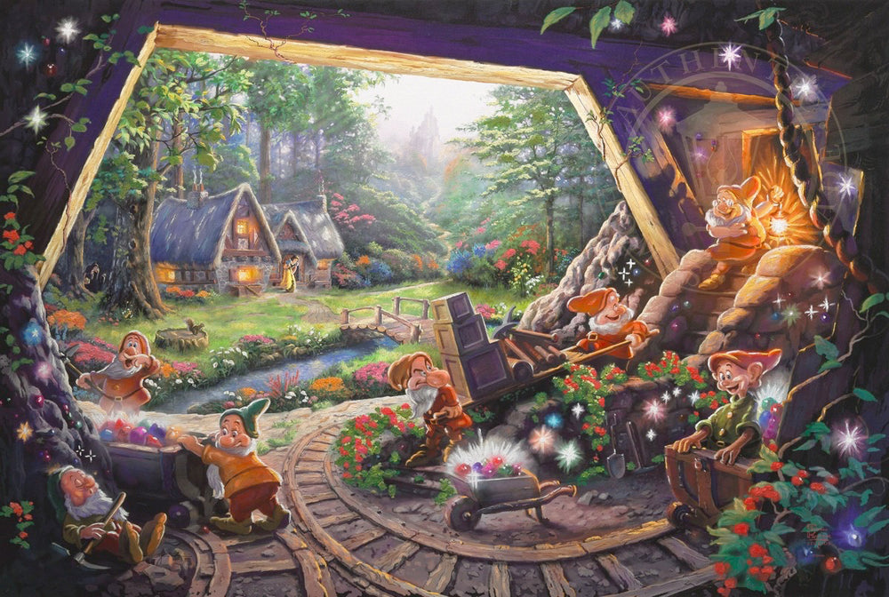 Thomas Kinkade Disney Dreams Disney Snow White and the Seven Dwarfs Limited and Open Canvas Giclee