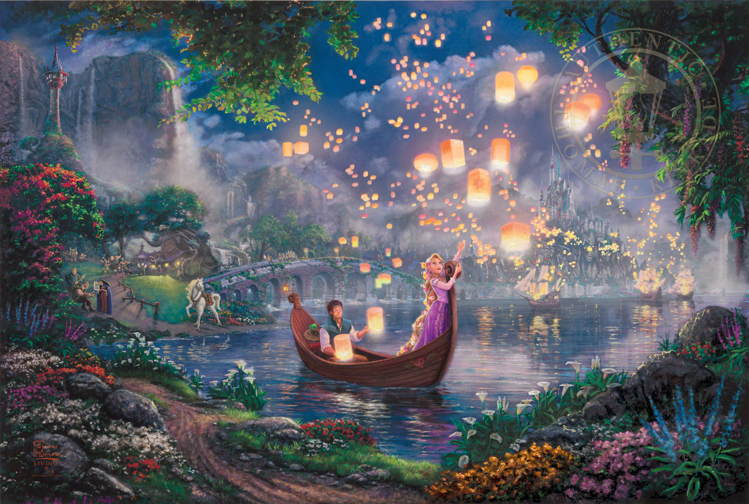 Thomas Kinkade Disney Dreams "Tangled" Limited and Open Canvas Giclee