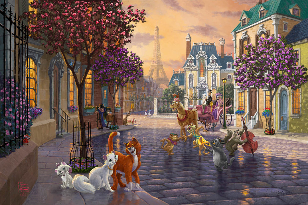Thomas Kinkade Studios Disney "The Aristocats" Limited Edition Canvas Giclee