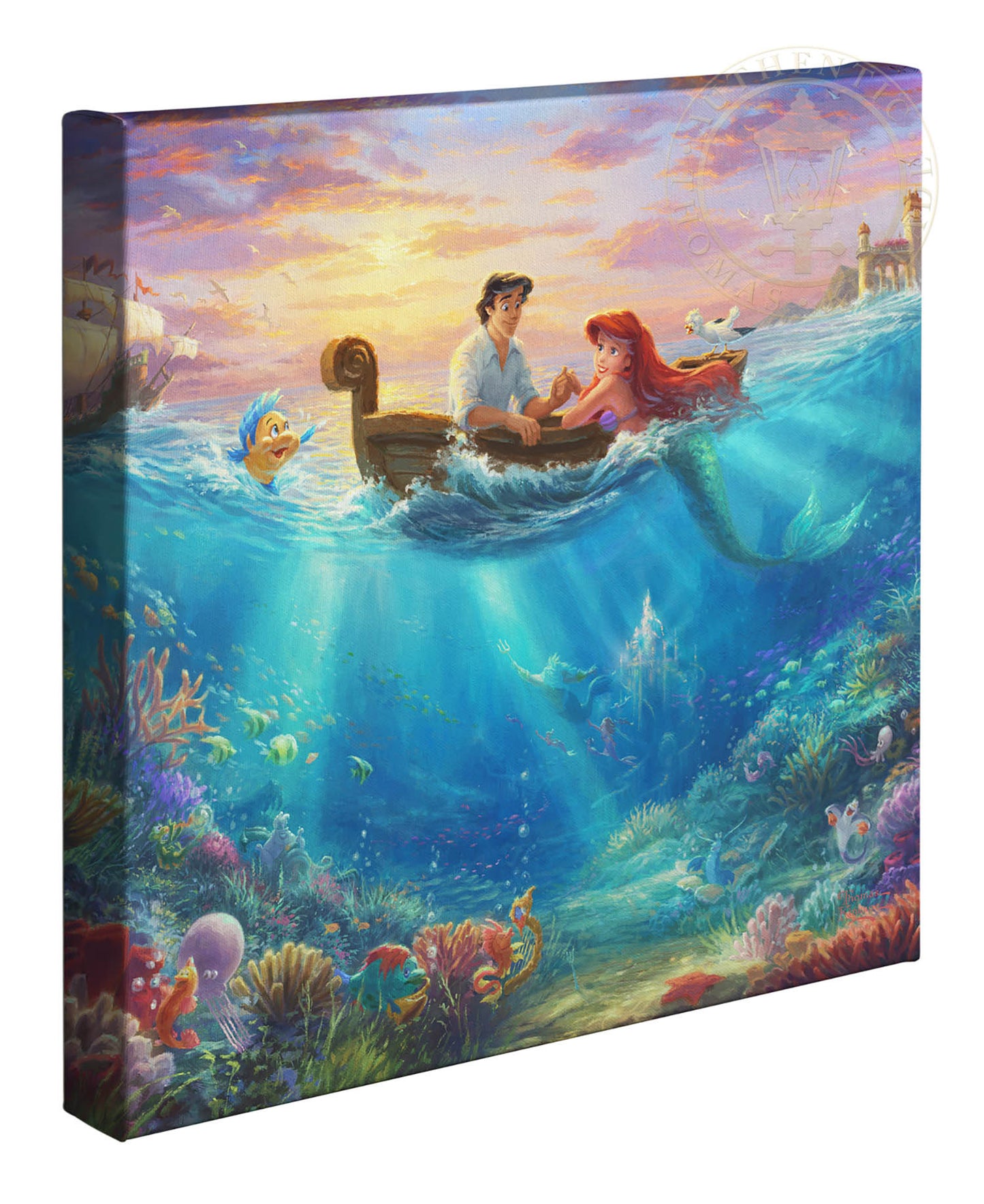 Thomas Kinkade Studios "Little Mermaid Falling in Love" Limited and Open Canvas Giclee