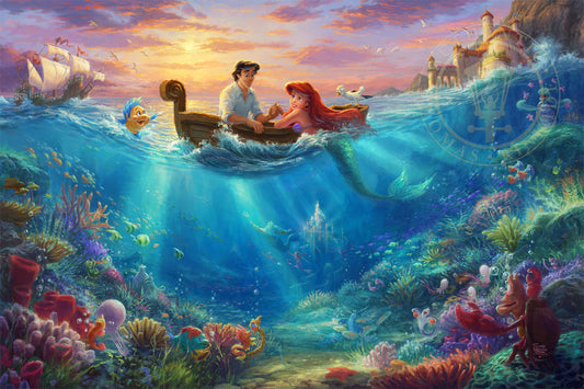 Thomas Kinkade Studios "Little Mermaid Falling in Love" Limited and Open Canvas Giclee