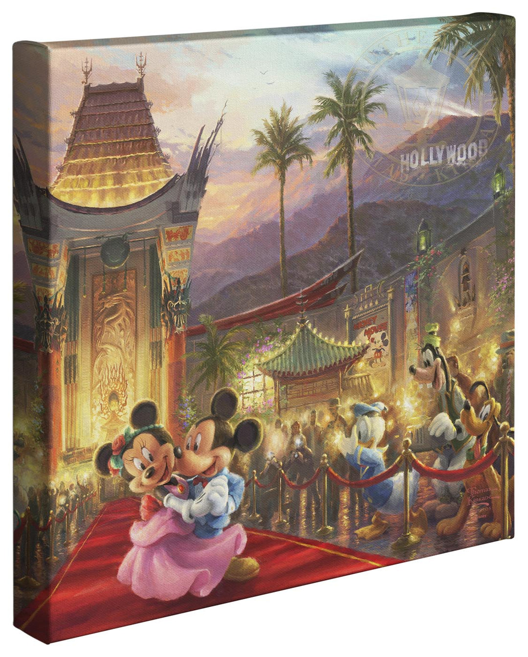 Thomas Kinkade Studios Mickey and Minnie in Hollywood Limited and Open Canvas Giclee