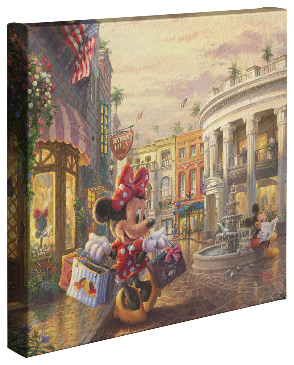 Thomas Kinkade Studios "Minnie Rocks the Dots on Rodeo Drive" Limited and Open Canvas Giclee