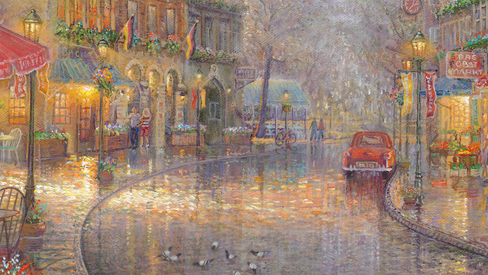 Thomas Kinkade Munich Cafe Limited Edition Canvas Giclee