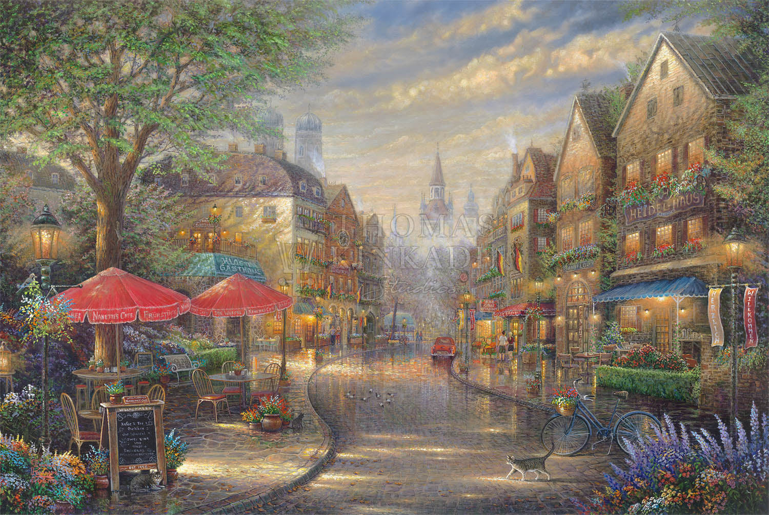 Thomas Kinkade Munich Cafe Limited Edition Canvas Giclee