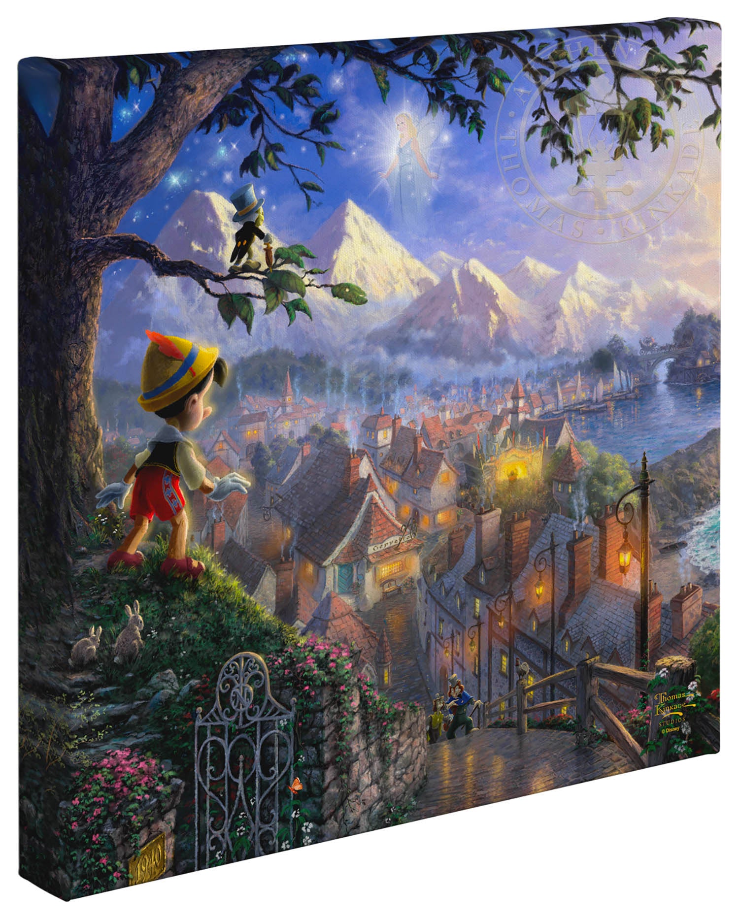 Thomas Kinkade Disney Dreams "Pinocchio Wishes Upon a Star" Canvas OR Paper Limited Giclee