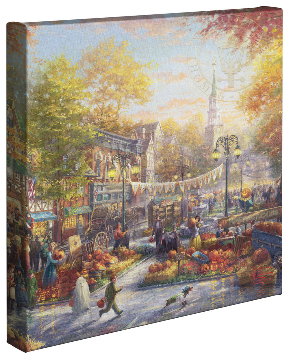 Thomas Kinkade Studios The Pumpkin Festival Limited and Open Canvas Giclee