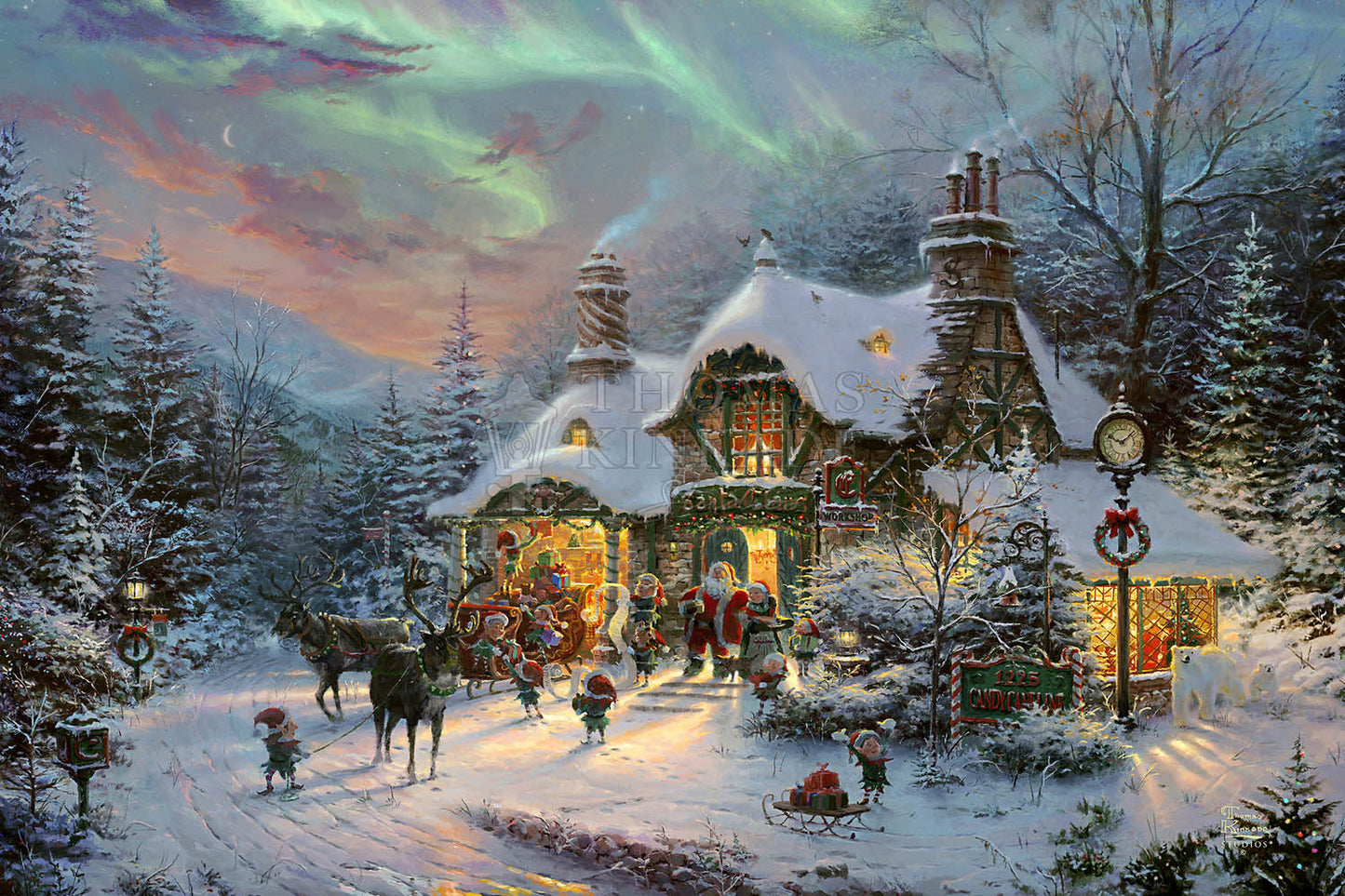 Thomas Kinkade Studios "Santa's Night Before Christmas" Limited and Open Canvas Giclee