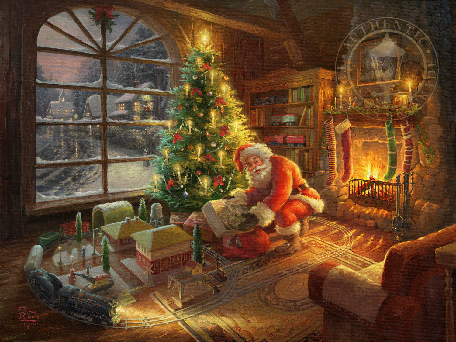 Thomas Kinkade Studios Santa's Special Delivery Limited and Open Canvas Giclee