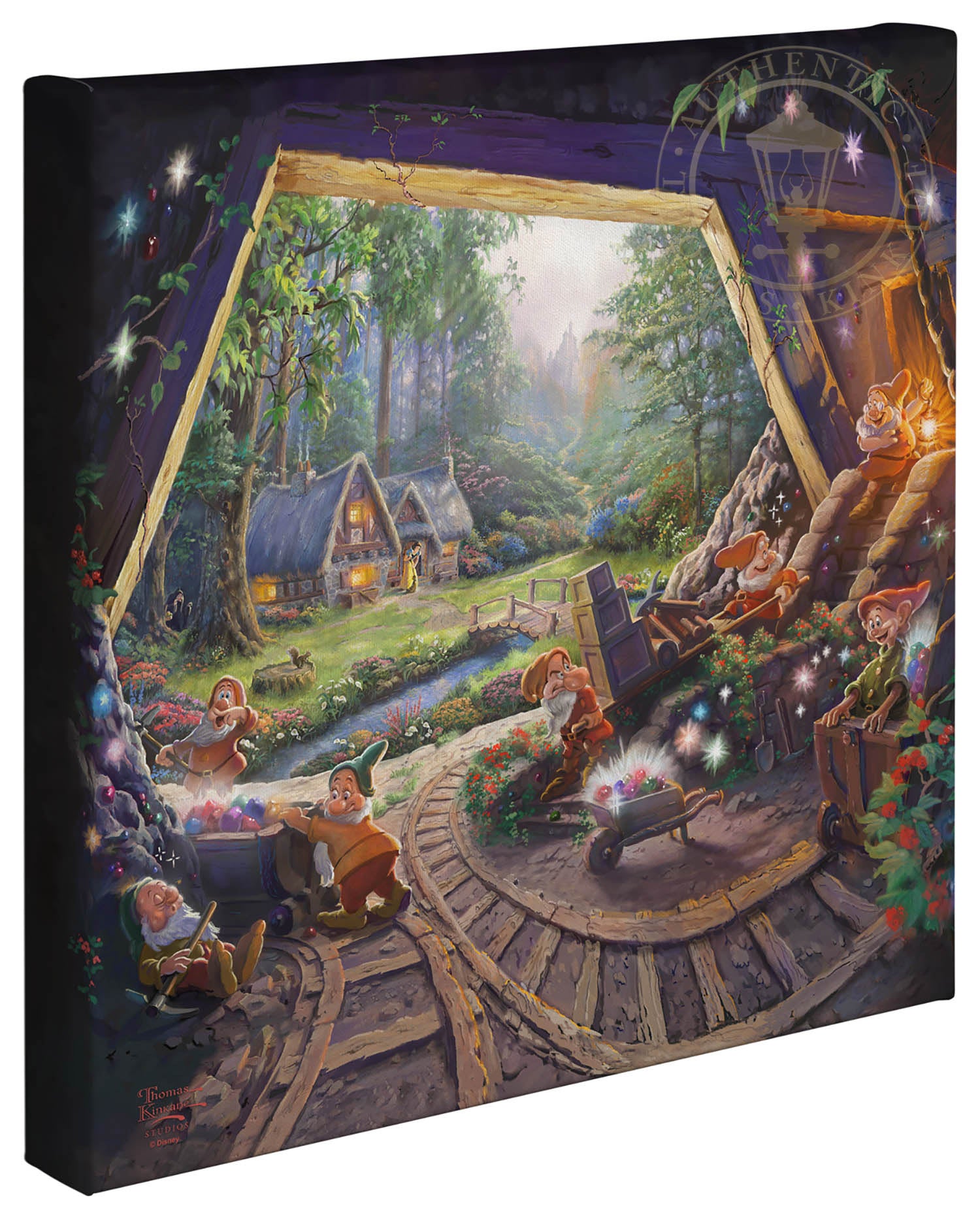 Thomas Kinkade Disney Dreams Disney "Snow White and the Seven Dwarfs" Limited and Open Canvas Giclee