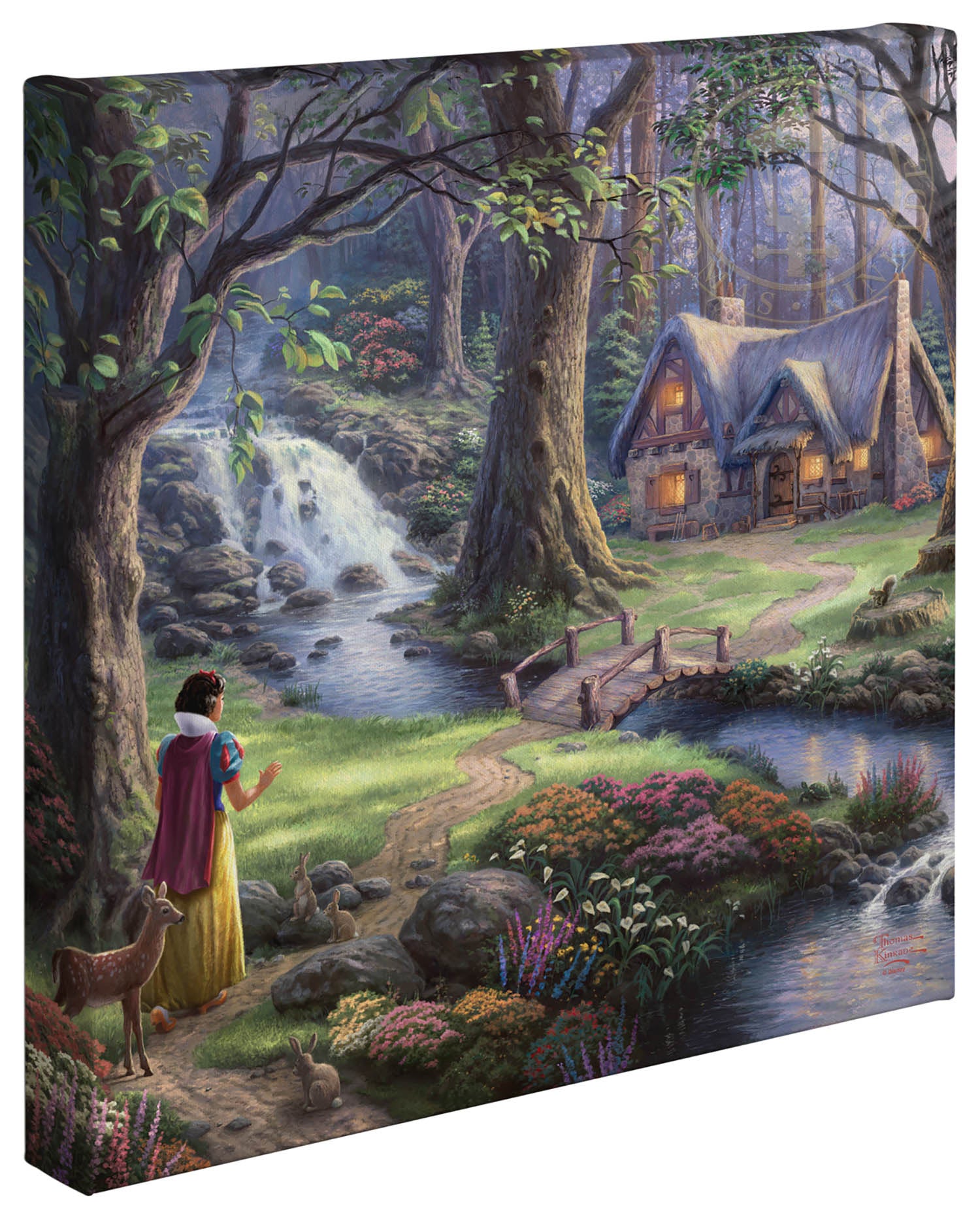 Thomas Kinkade Disney Dreams Snow White Discovers the Cottage Canvas Giclee