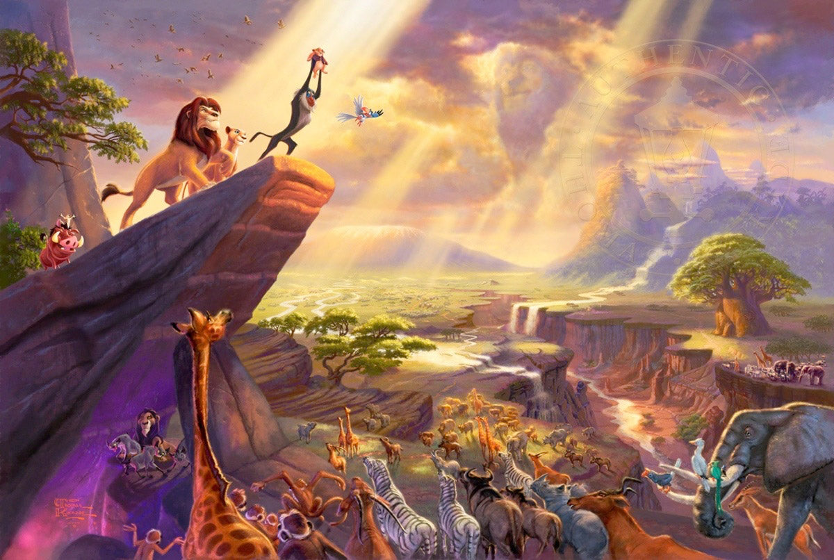 Thomas Kinkade Disney Dreams "The Lion King" Limited and Open Canvas Giclee