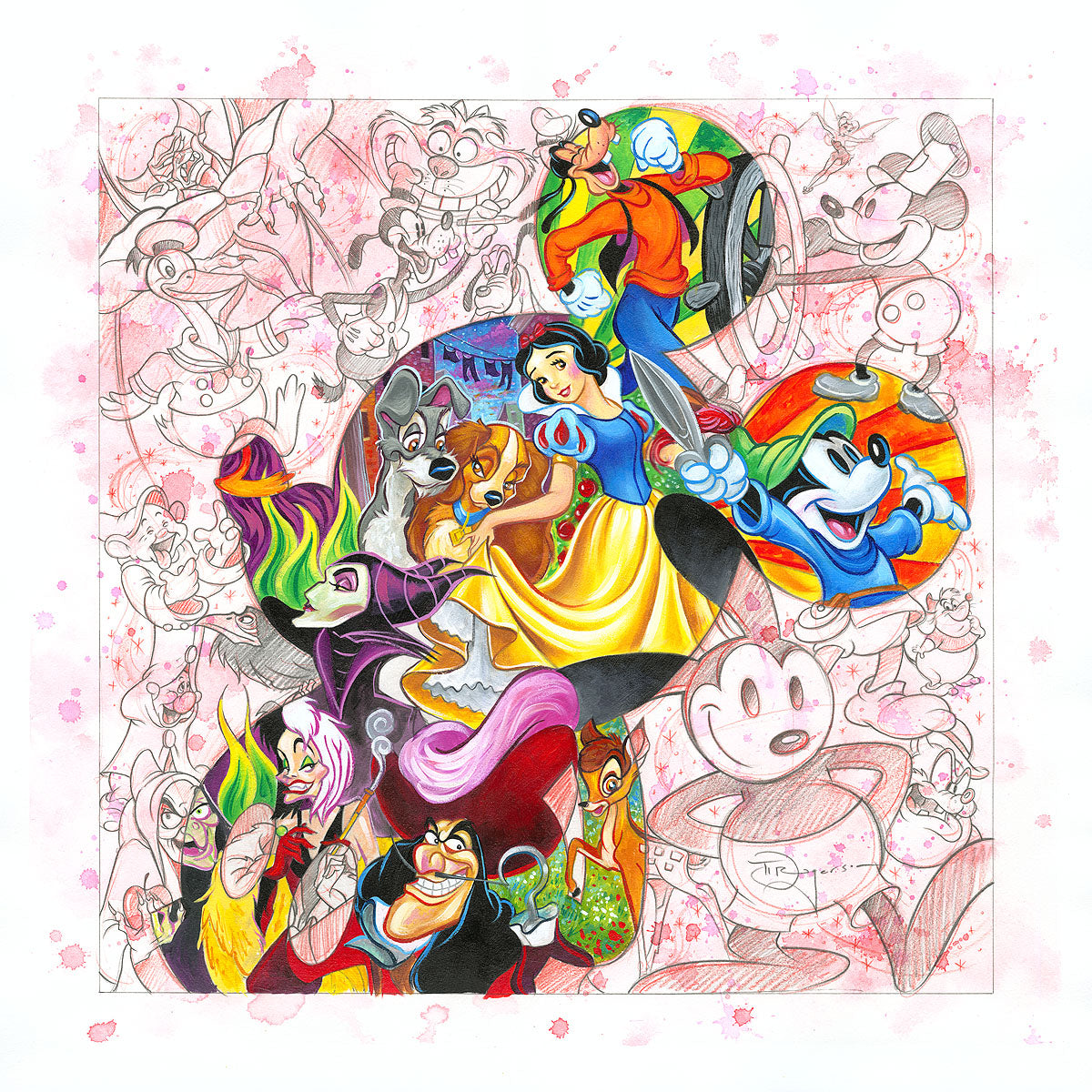 Tim Rogerson Disney Colorful Characters Limited Edition Canvas Giclee