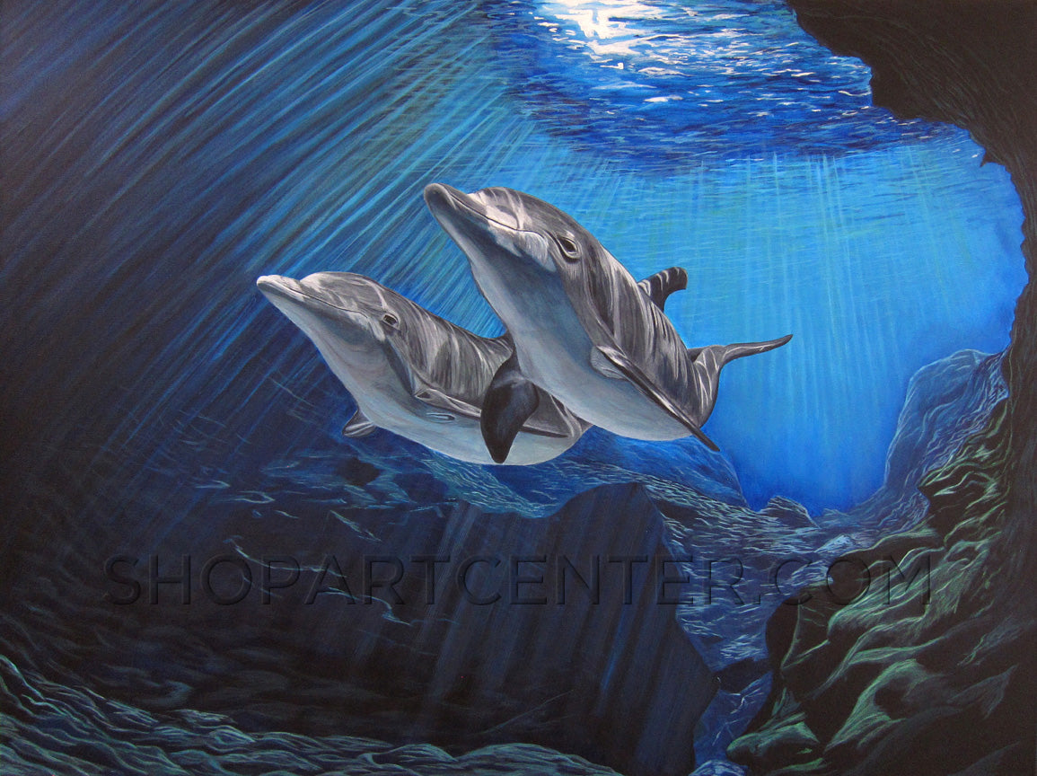Chris Meredith "Two Dolphins" Limited Edition Canvas Giclee