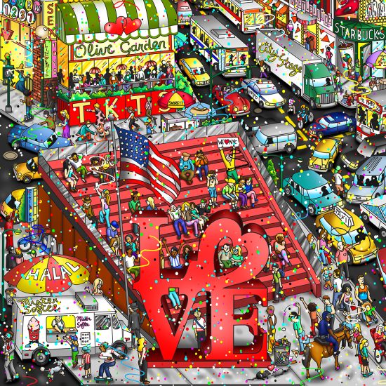 Charles Fazzino We Found Love on Broadway 3D Limited Edition Mixed-Media on Paper