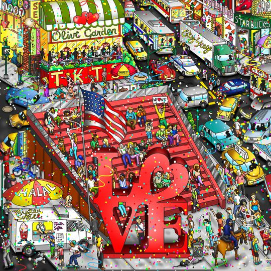 Charles Fazzino We Found Love on Broadway 3D Limited Edition Mixed-Media on Paper