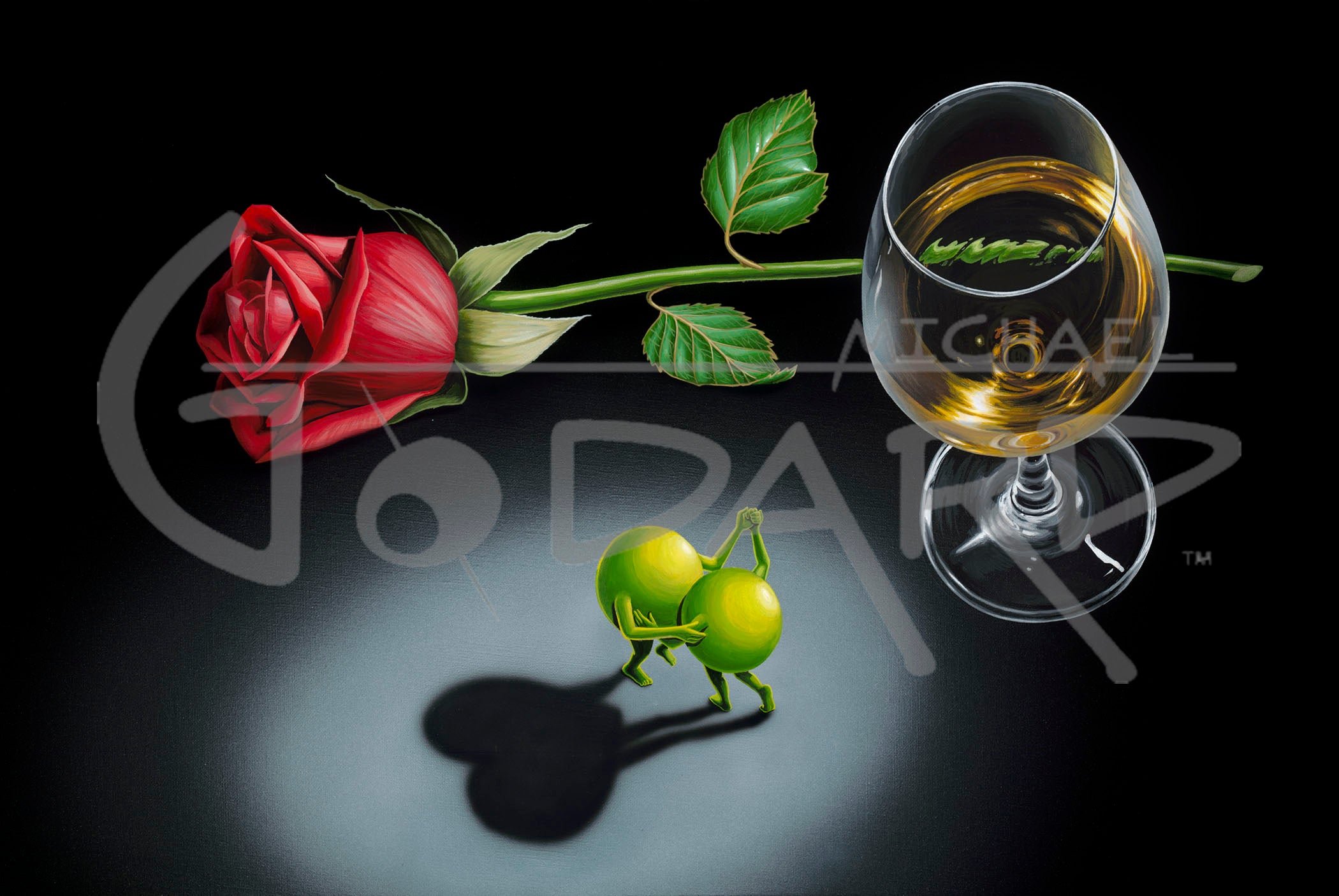 Michael Godard White Wine Tango Limited Edition Canvas Giclee