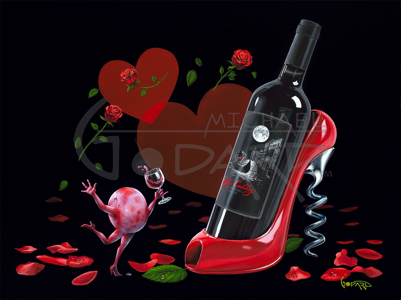 Michael Godard Wine Shoe Limited Edition Canvas Giclee