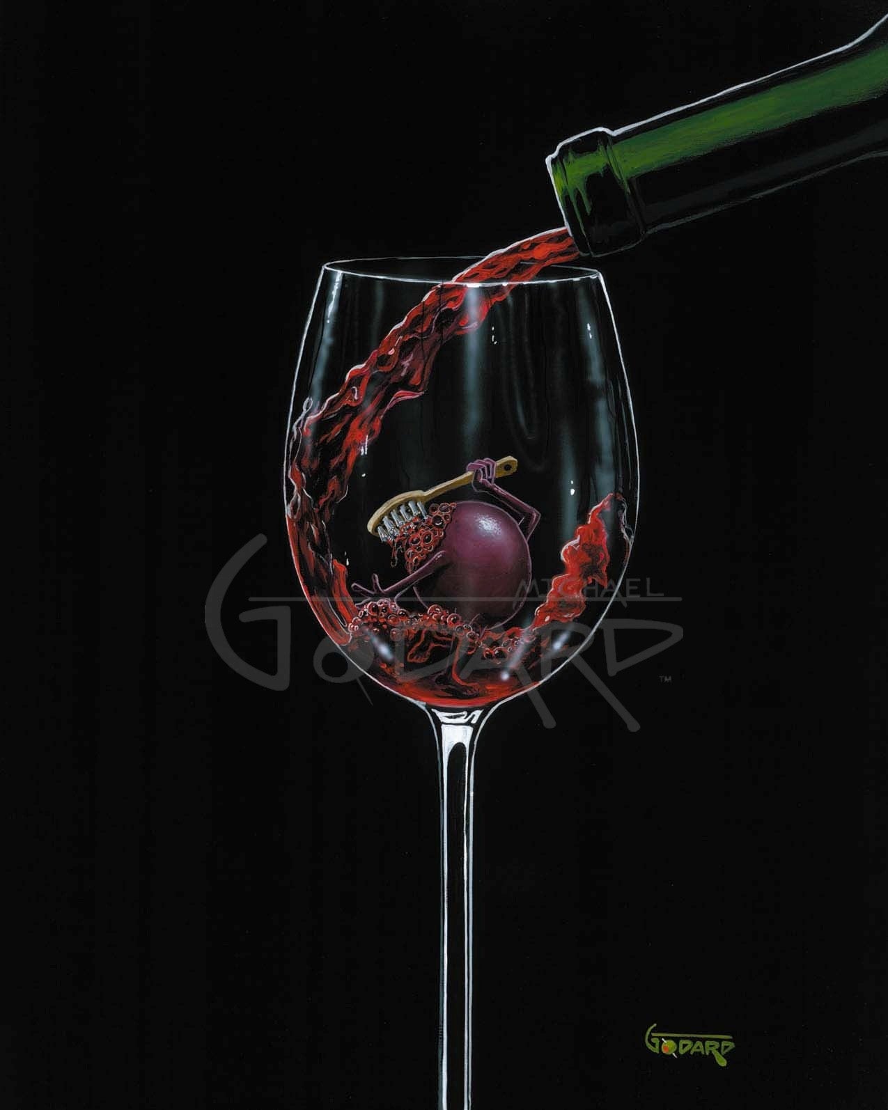 Michael Godard "Grape Bath" Limited Edition Canvas Giclee