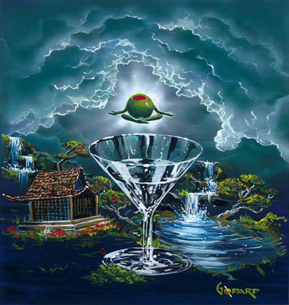 Michael Godard Zen Martini 2: Tranquility Found Limited Edition Canvas Giclee